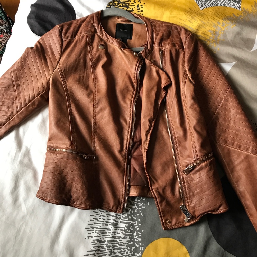 Forever 21 brown leather jacket